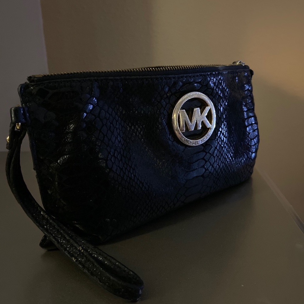 Michael Kors black snake skin